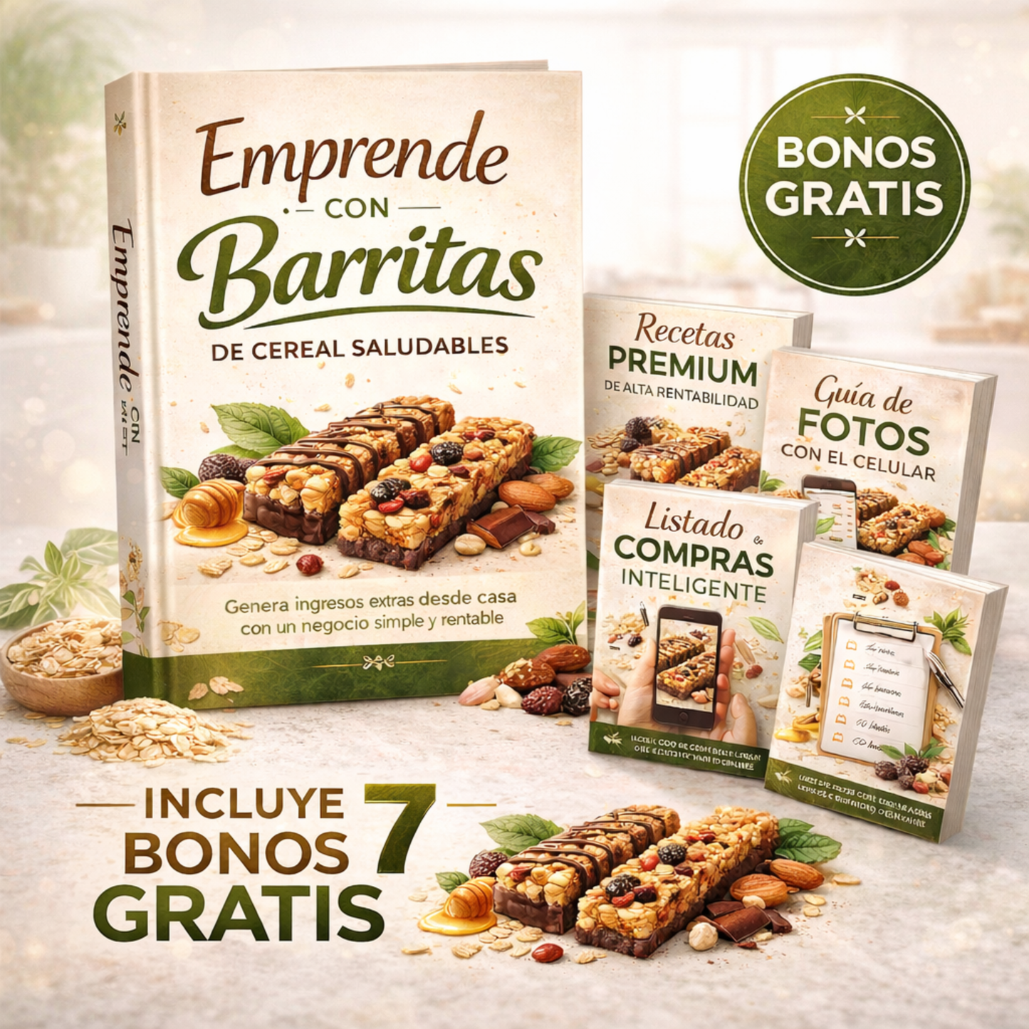 Emprende Con Barritas de Cereal Saludables + 7 BONOS GRATIS - 3 CUOTAS SIN INTERES